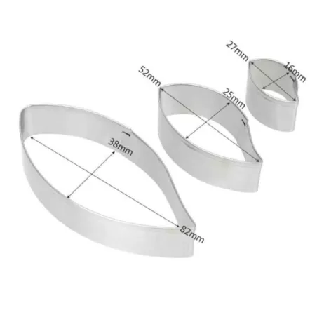 Cortador para Fondant de Hoja, Set de 3 Piezas TIPS E08