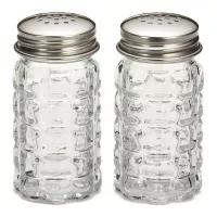 Salero y Pimentero con Tapa Plateada de 1.5 Onzas, Diseno Nostalgia TABLECRAFT 163S&P-2