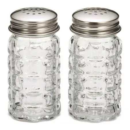 Salero y Pimentero con Tapa Plateada de 1.5 Onzas, Diseno Nostalgia TABLECRAFT 163S&P-2