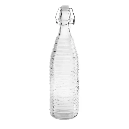 Botella de Vidrio con Abrazadera con Textura de 1000 Mililitros VETRO LXG-004
