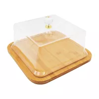 Quequera Cuadrada de Madera con Tapa Acrilica de 25.5 Centimetros TIPS B-420