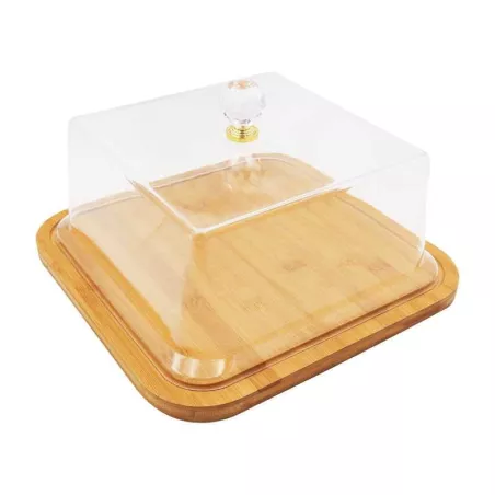 Quequera Cuadrada de Madera con Tapa Acrilica de 25.5 Centimetros TIPS B-420