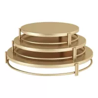 Base Redonda Metalica de 20 x 4.2 Centimetros de Color Dorado MASTER CHEF CS8043-20G
