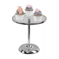 Base de Queque Metalica con Vidrio de Color Dorada de 30 x 30 Centimetros MASTER CHEF CS8009-30S