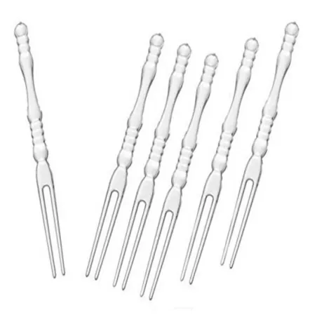 Tenedor de Plastico Transparente de 10.5 Centimetros , Paquete de 100 Unidades TIPS RRA30-20