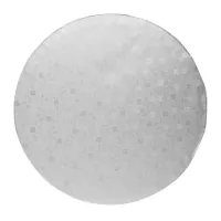 Base de Carton Redonda Lisa de 25.5 Centimetros de Color Plateado TIPS DGD050S