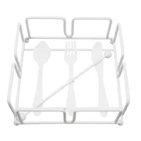 Servilletero de Metal Cuadrado de Color Blanco SIN ASIGNAR HP49-045B 2