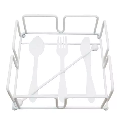 Servilletero de Metal Cuadrado de Color Blanco SIN ASIGNAR HP49-045B