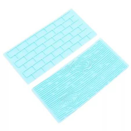 Marcador de Pared de Ladrillo y Corteza de Arbol para Fondant, Set 2 de Unidades MASTER CHEF 0760796