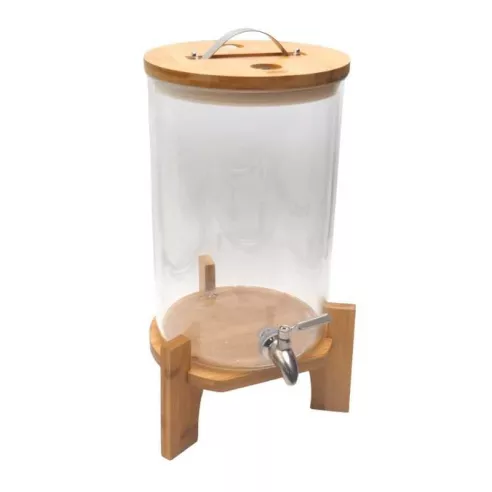 Dispensador de Bebidas  Redondo con Base de Madera de 8 Litros TIPS YPJ01-06