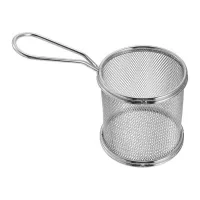 Canasta Mini Snacks Redonda de Acero Inoxidable 9 Centimetros Plateado TIPS TCW-016