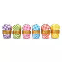 Capsulas para Cupcakes de Cuadros de Colores Surtidos, Paquete de 12 Unidades TIPS CPC01-31
