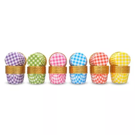 Capsulas para Cupcakes de Cuadros de Colores Surtidos, Paquete de 12 Unidades TIPS CPC01-31