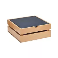 Base Exhibidora Cuadrada de Madera de 30 x 30 x 10 Centimetros MASTER CHEF 6096-2L