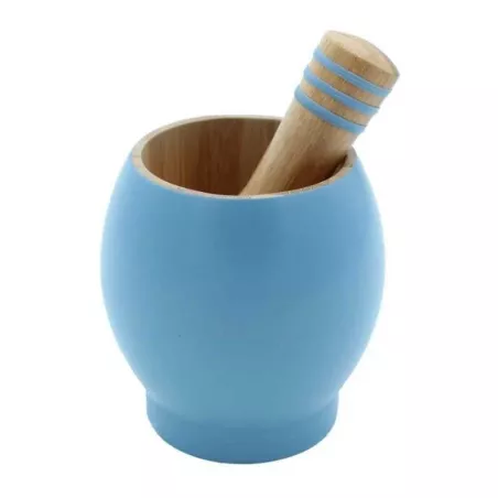 Mortero de Bambu de Color Celeste TIPS CXR-026