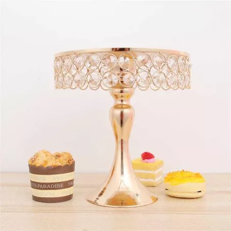 Base de Queque Metalica Dorada de Perlas Redondas de 30 x 40 Centimetros SIN ASIGNAR CS8003-30G