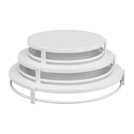 Base Redonda Metalica de 25 x 4.2 Centimetros de Color Blanco MASTER CHEF CS8043-25W
