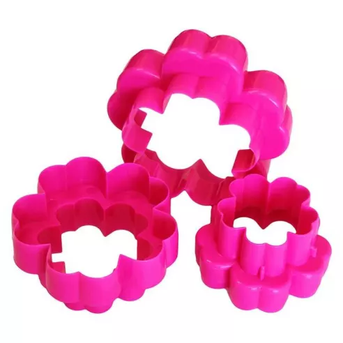 Cortador de Galletas de Flores con Expulsor, Set de 3 Unidades TIPS D-004