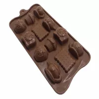 Molde de Silicon de Figuras de la Hora del Te de 12 Cavidades TIPS RRA02-143