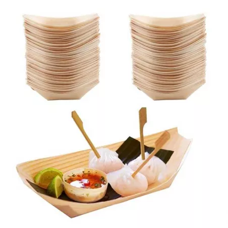 Bandeja de Bambu de 8 Pulgadas, Paquete de 50 Unidades TIPS ARK25-19-5