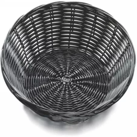 Panera Redonda de Ratan de 8.5 x 2.25 Pulgadas, Color Negro TABLECRAFT 2475