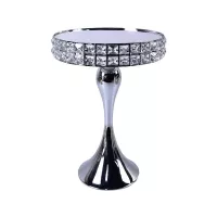 Base de Queque Metalica de Color Plateada de Perlas Cuadradas de 20 x 20 Centimetros MASTER CHEF CS8017-20S