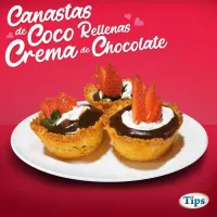 Canasta de Coco Rellenas de Crema de Chocolate TIPS RA0000166