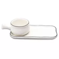 Bowl Cebollero con Plato Base de 8 Onzas Color Blanco TIPS XP1628