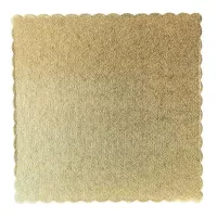 Base de Carton Cuadrado Ondulado de 35 Centimetros de Color Dorado TIPS DGD043G