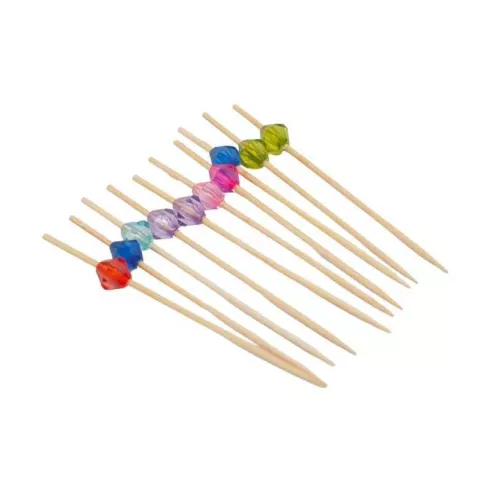 Pincho de Bambu de Diamante de Colores Surtidos de 9 Centimetros, Paquete de 50 Unidades TIPS ARK25-51