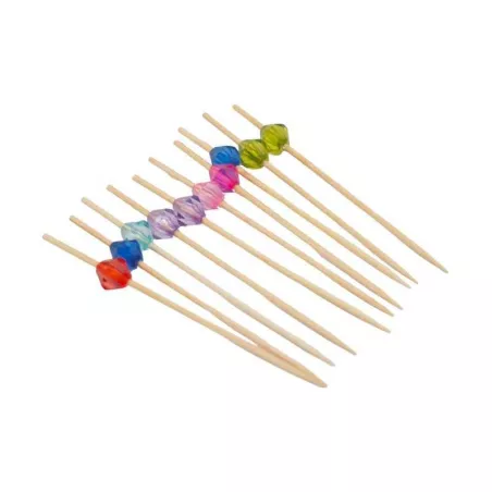 Pincho de Bambu de Diamante de Colores Surtidos de 9 Centimetros, Paquete de 50 Unidades TIPS ARK25-51
