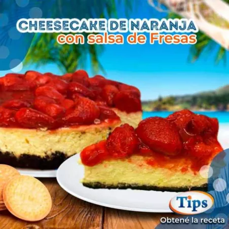 Cheese Cake de Naranja con Salsa de Fresas TIPS RA0000555