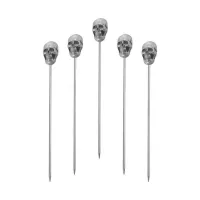 Pincho de Calavera para Cocktail de Acero Inoxidable, Paquete de 5 Unidades MASTER CHEF 9891833