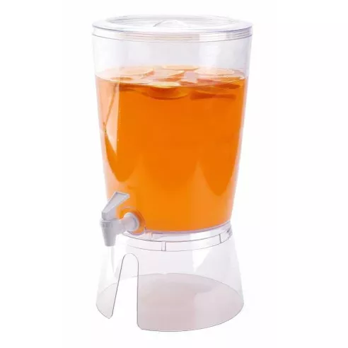 Dispensador Redondo de Bebidas de Plastico con Base de 8 Litros TIPS E-127