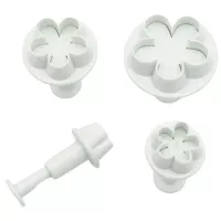 Marcador de Plastico de Flores Pequenas, Set de 4 Unidades TIPS ZN2062
