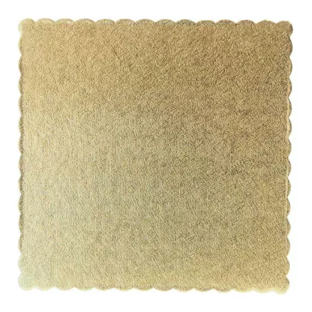 Base de Carton Cuadrado Ondulado de 30 Centimetros de Color Dorado, Paquete de 5 Unidades TIPS DGD042G