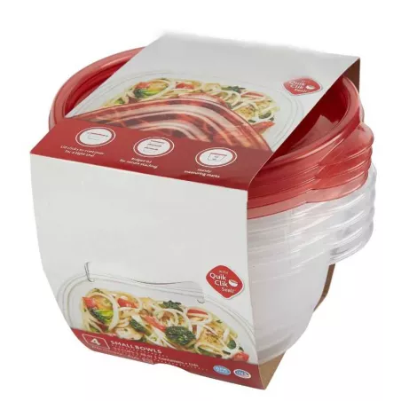 Contenedor Plastico Redondo de 1.4 Litros, Set de 4 Unidades TIPS E-148