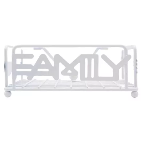 Servilletero de Metal Cuadrado con Leyenda de Familia de Color Blanco SIN ASIGNAR HP02-683H