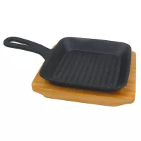 Sarten Cuadrado de Hierro Fundido con Base de 5.5 Pulgadas TIPS B-006