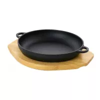 Olla Redonda de Hierro Fundido con Base de Madera de 19 Centimetros TIPS KNO-019