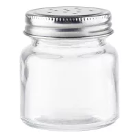 Salero de Vidrio con Tapa de Acero Inoxidable de 2 Onzas TABLECRAFT 10402