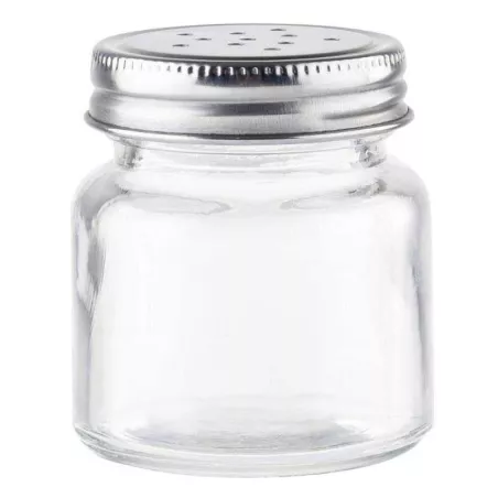 Salero de Vidrio con Tapa de Acero Inoxidable de 2 Onzas TABLECRAFT 10402