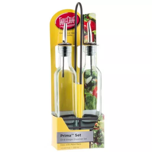 Juego de Vinagrera y Aceitera Cuadrada, Set de 8.5 Onzas TABLECRAFT H9085NBK