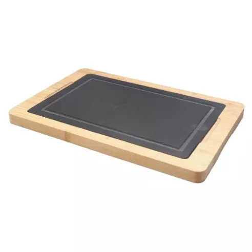 Plato de Piedra con Base de 36 x 24 Centimetros de Color Negro TIPS RSD01-30