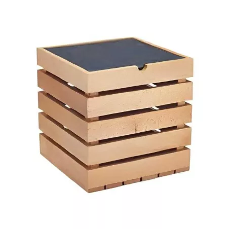 Base Exhibidora Cuadrada de Madera de 25 x 25 x 25 Centimetros MASTER CHEF 6096-5S