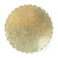 Base de Carton Redondo Ondulado de 15 Centimetros de Color Dorado, Paquete de 10 Unidades TIPS DGD023G