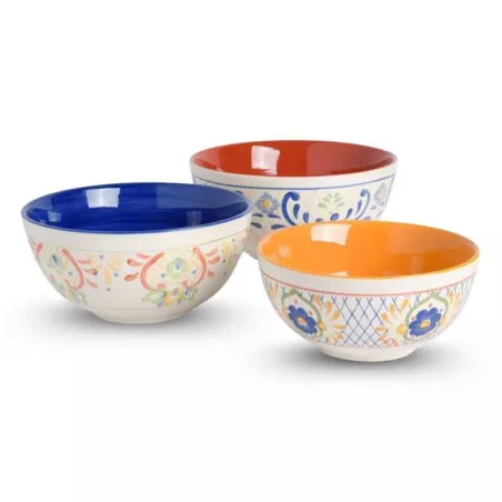 Bowl Pintados de Ceramica, Set de 3 Unidades GIBSON 130970.03RR