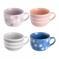 Taza de Ceramica de 23 Onzas, 4 Disenos Variados GIBSON 135395.01