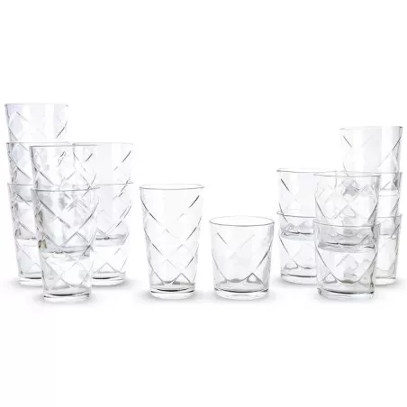Set de Vasos de Vidrio Grabado de 16 Piezas GIBSON 78978.16RR