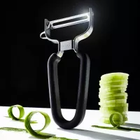 Pelador Universal de Acero Inoxidable con Mango Negro LURCH 00010093 2